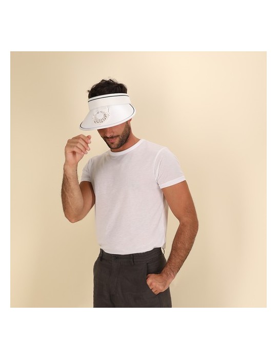 Visière publicitaire avec ventilateur Akanyi Couleurs : noir cadeau collaborateur premium