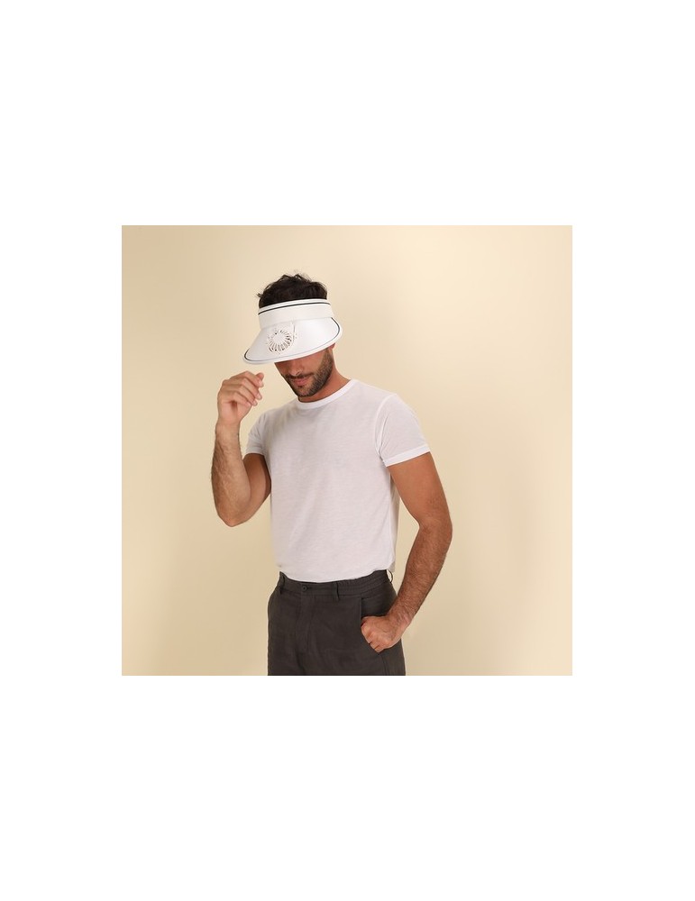 Visière publicitaire avec ventilateur Akanyi Couleurs : blanc personnalisation rapide en France