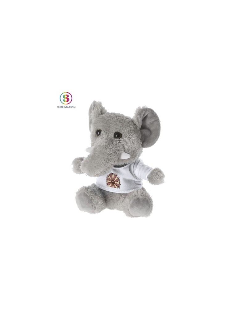 Peluche publicitaire personnalisée Brekalo Matières : polyester Couleurs : gris personnalisable avec votre logo