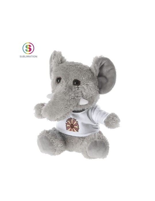 Peluche publicitaire personnalisée Brekalo Matières : polyester Couleurs : gris personnalisable avec votre logo