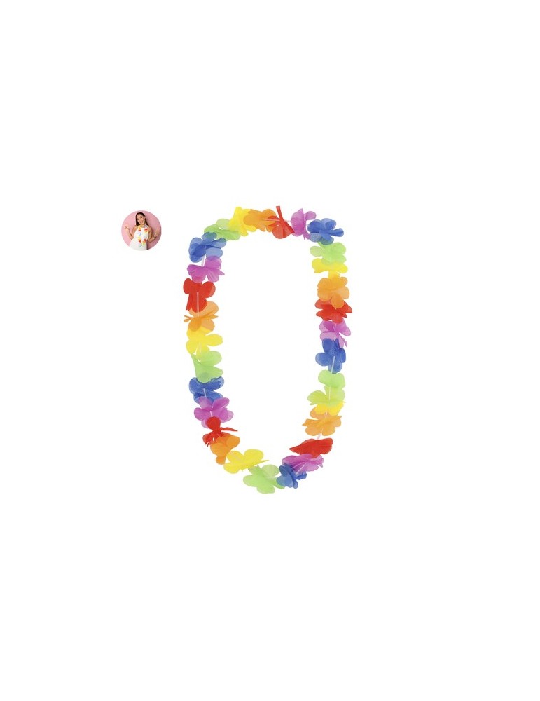 Collier personnalisé hawaïen Punder Matières : polyester Couleurs : rainbow personnalisable avec votre logo