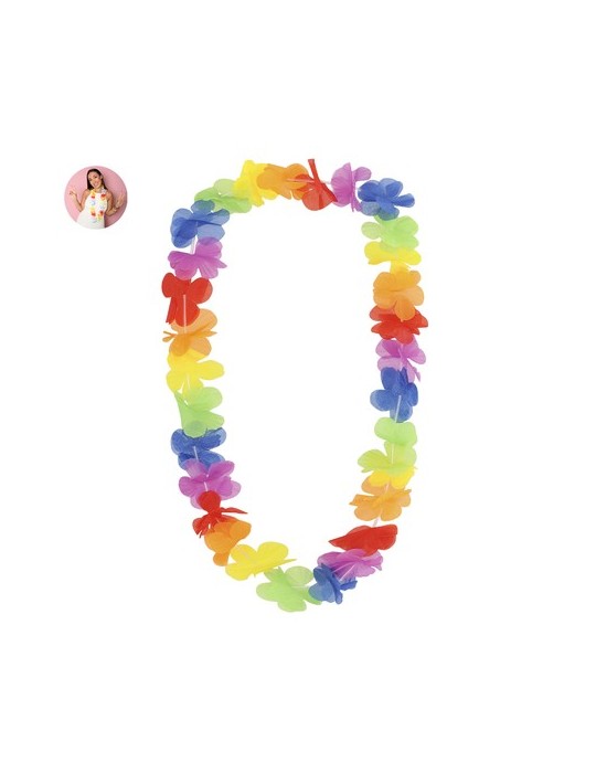 Collier personnalisé hawaïen Punder Matières : polyester Couleurs : rainbow personnalisable avec votre logo