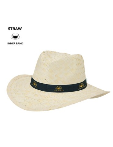 Chapeau personnalisé en paille tressée blanche pas cher Rusnak personnalisable avec votre logo