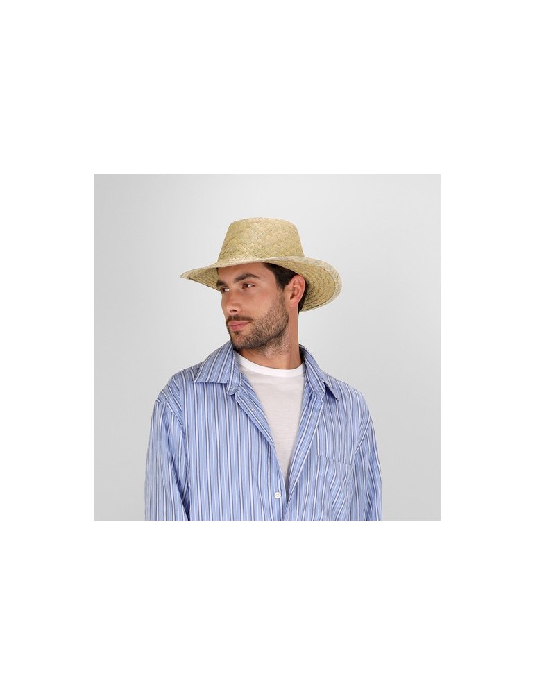 Chapeau personnalisé en paille tressée blanche pas cher Rusnak marquage laser ultra précis
