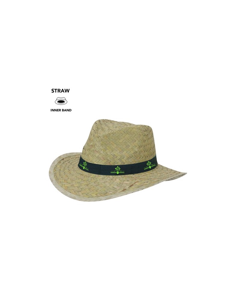 Chapeau publicitaire en paille Sanler personnalisable avec votre logo