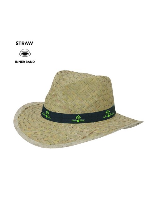 Chapeau publicitaire en paille Sanler personnalisable avec votre logo