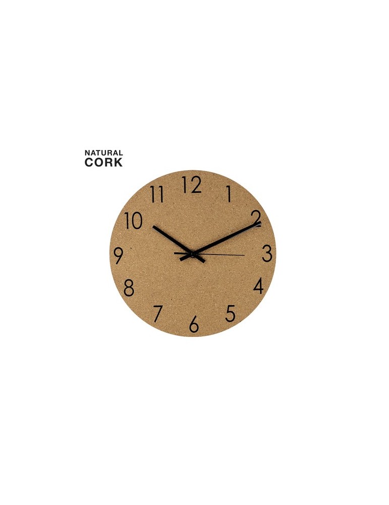 Pendule personnalisée design Melzer Matières : liège Couleurs : naturel personnalisable avec votre logo