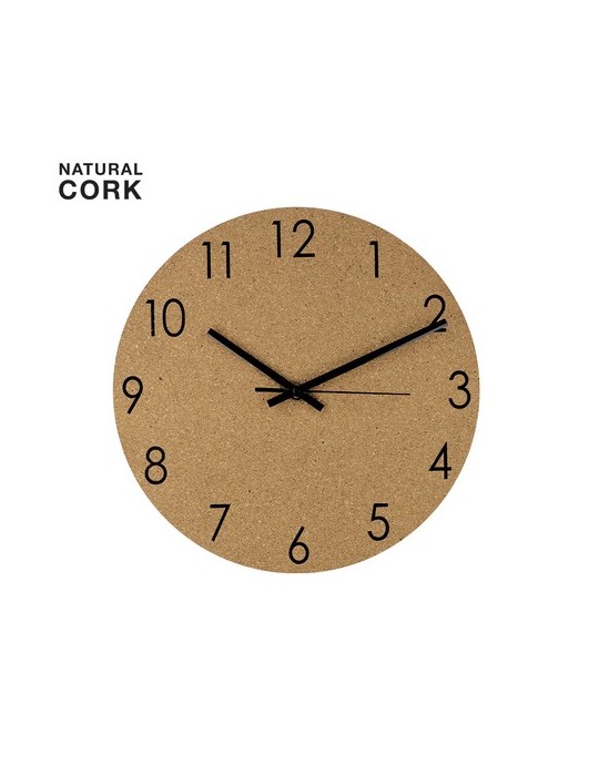 Pendule personnalisée design Melzer Matières : liège Couleurs : naturel personnalisable avec votre logo