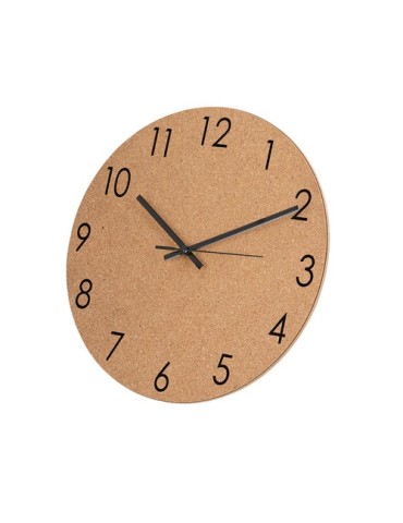 Pendule personnalisée design Melzer Matières : liège Couleurs : naturel cadeau entreprise pas cher
