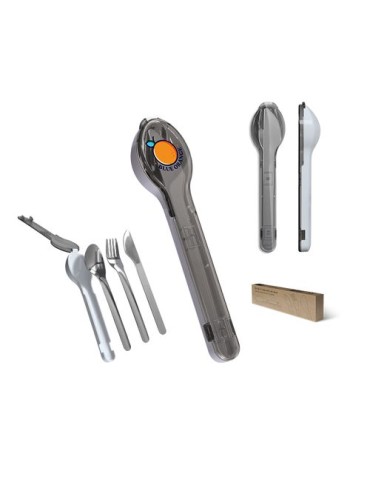 Set de 3 couverts en inox dans boîtier rigide - objet publicitaire