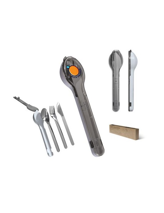 Set de 3 couverts en inox dans boîtier rigide - objet publicitaire