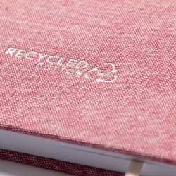 Bloc Notes Éco-responsable Personnalisé pas cher - Chancy Matières : coton recyclé Couleurs : naturel personnalisation sur mesur