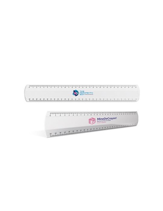 Règle plastique (SAN) transparente 30 cm - objet publicitaire