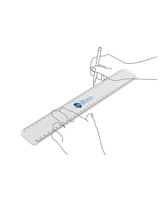 Règle transparente en plastique SAN de 30 cm - objet publicitaire impression haute définition