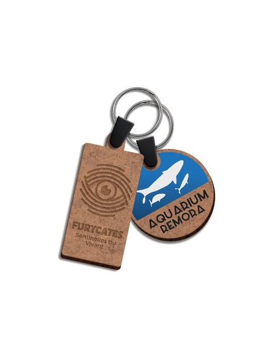 Porte-clé personnalisé en MDF épaisseur 3 mm, format maxi 20 cm² - objet publicitaire impression haute définition