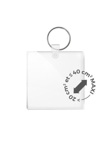 Porte clé création PMMA ép 3mm entre 20 cm² et maxi 40 cm² - objet publicitaire 2
