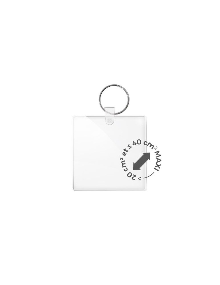 Porte-clé personnalisé en PMMA épaisseur 3mm, dimensions entre 20 cm² et maximum 40 cm² - objet publicitaire personnalisable ave