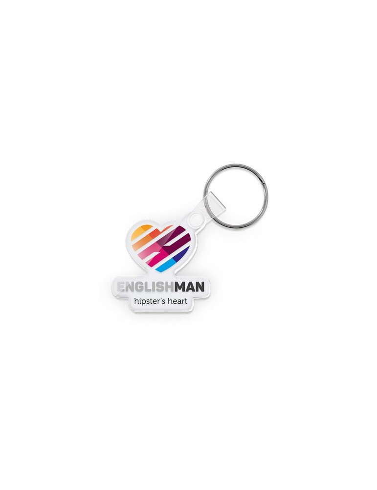 Porte clé publicitaire personnalisé en PMMA épaisseur 3mm, taille maxi 20 cm² goodies publicitaire événementiel