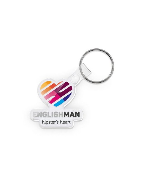 Porte clé publicitaire personnalisé en PMMA épaisseur 3mm, taille maxi 20 cm² goodies publicitaire événementiel