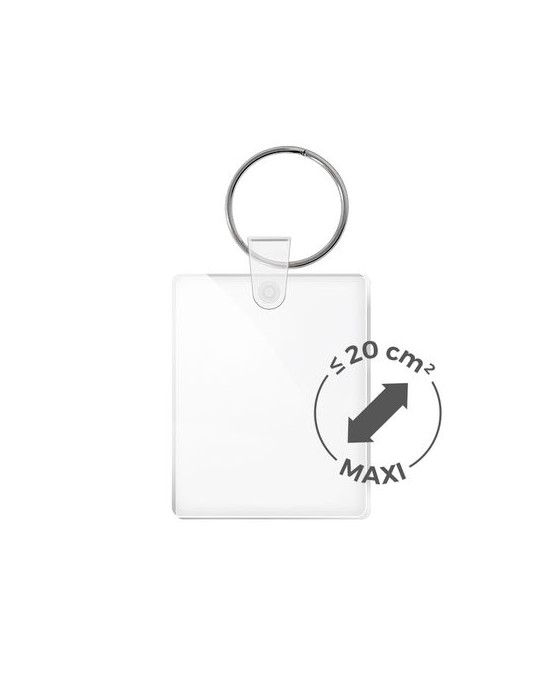 Porte clé publicitaire personnalisé en PMMA épaisseur 3mm, taille maxi 20 cm² livraison express 24h 48h