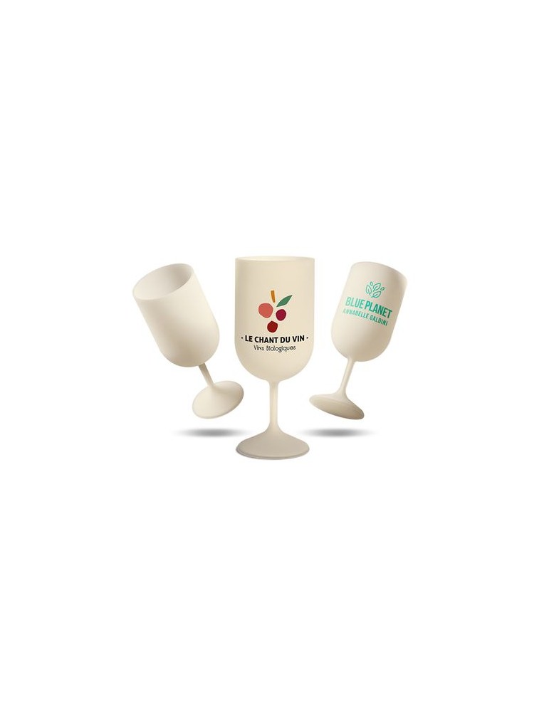 Verre à pied réutilisable  en bio-composite 18 cl Ras Bord
