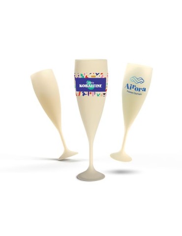 Flûte à champagne réutilisable en biocomposite 14 cl personnalisée Ras Bord