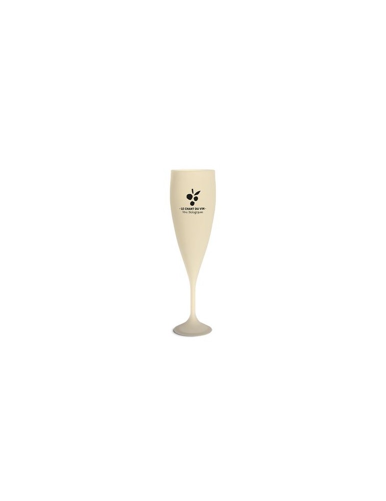 Flûte à champagne réutilisable en biocomposite 14 cl personnalisée Ras Bord impression haute définition
