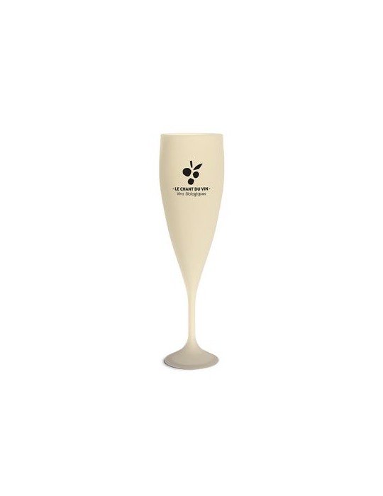 Flûte à champagne réutilisable en biocomposite 14 cl personnalisée Ras Bord impression haute définition