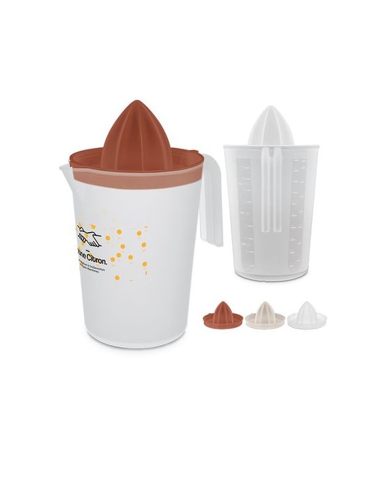 Set pichet pot 110 cl ras bord avec presse-agrumes - objet publicitaire