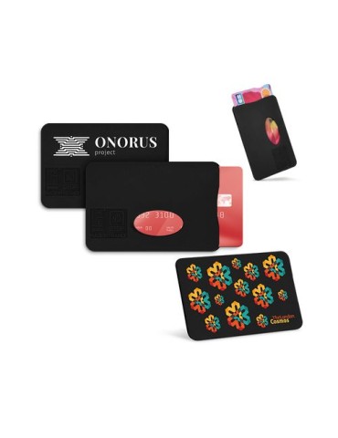 Protège carte de crédit en matière recyclée avec blindage anti RFID - objet publicitaire