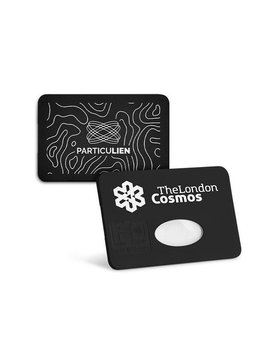 Protège carte de crédit en matière recyclée avec blindage anti RFID - objet publicitaire