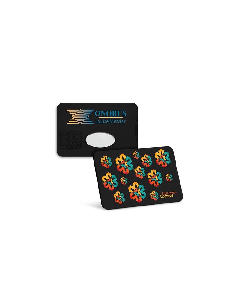 Protège carte de crédit en matière recyclée avec blindage anti RFID - objet publicitaire