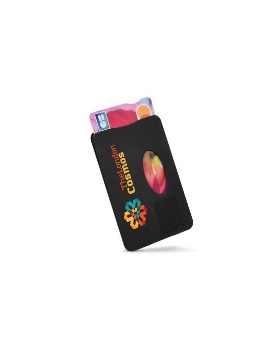 Protège carte de crédit en matière recyclée avec blindage anti RFID - objet publicitaire