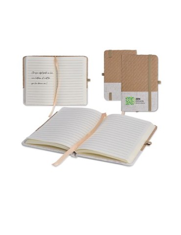 Carnet de poche  à couverture en coton et fibres de bambou - objet publicitaire