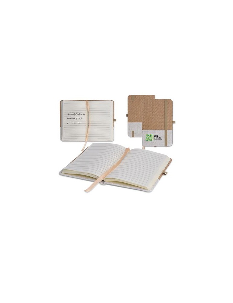 Carnet de poche  à couverture en coton et fibres de bambou - objet publicitaire