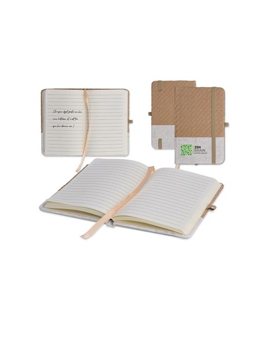 Carnet de poche  à couverture en coton et fibres de bambou - objet publicitaire