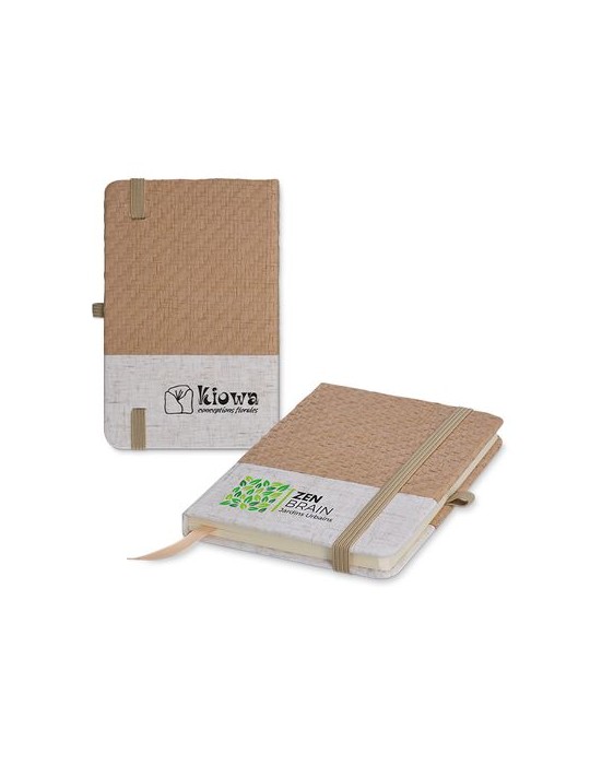 Carnet de poche  à couverture en coton et fibres de bambou - objet publicitaire cadeau entreprise pas cher