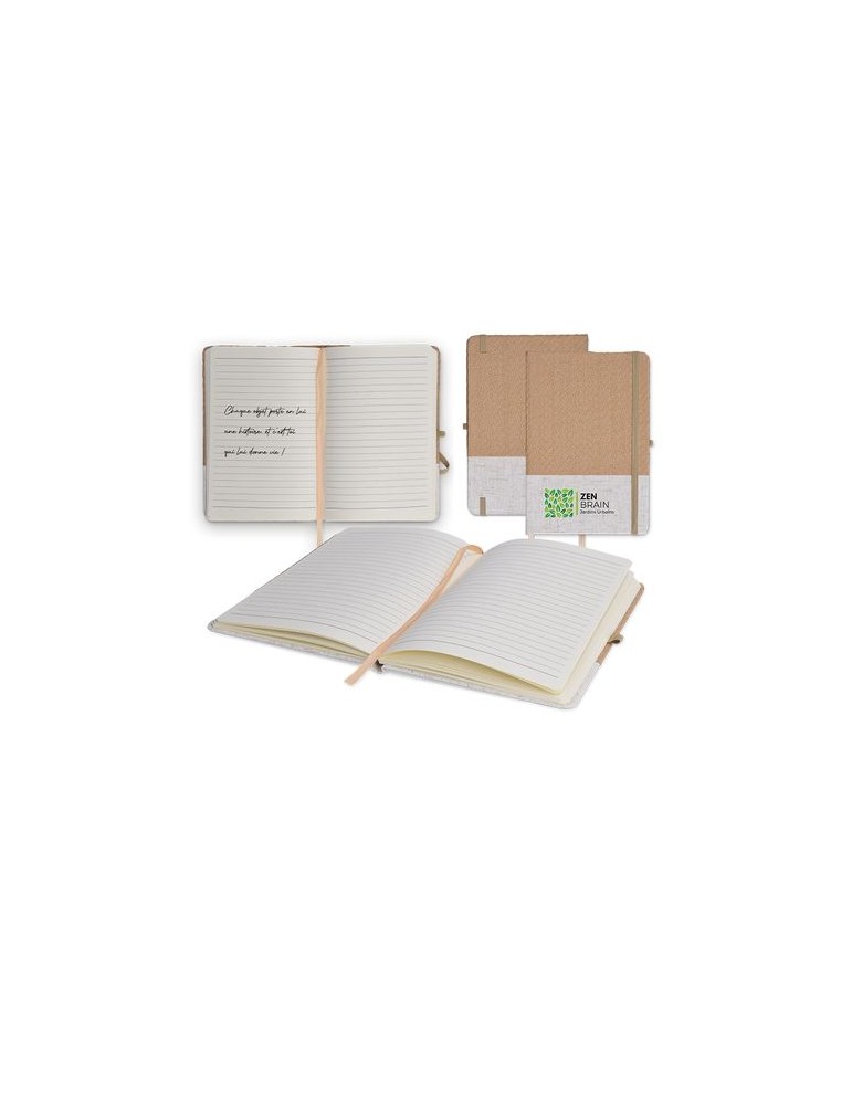 Carnet A5 couverture coton et fibres de bambou - objet publicitaire
