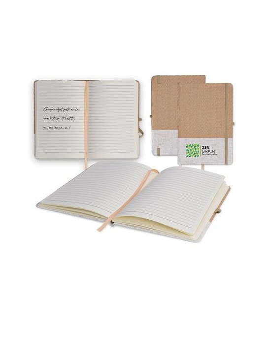 Carnet A5 couverture coton et fibres de bambou - objet publicitaire