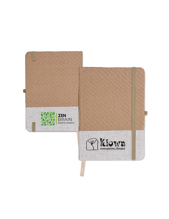 Carnet B6  en coton et fibres de bambou - objet publicitaire CARNET cadeau entreprise pas cher