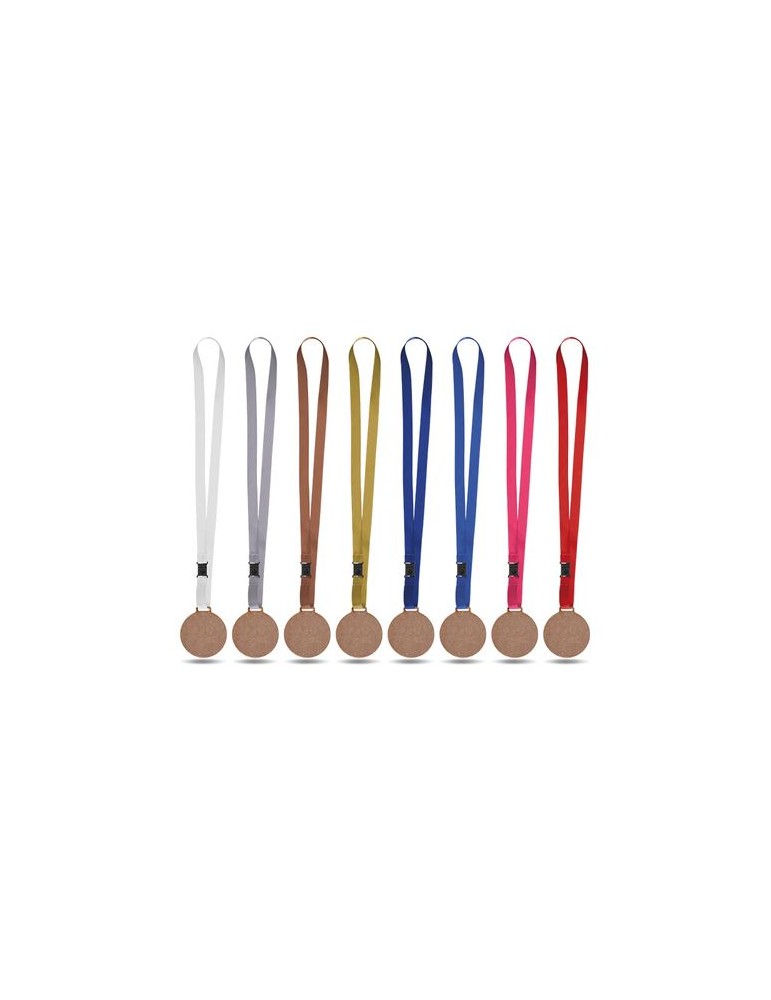 Médaille MDF personnalisée épaisseur 3 mm, dimensions entre 30 et maxi 80 cm² avec cordon satin - objet publicitaire cadeau coll