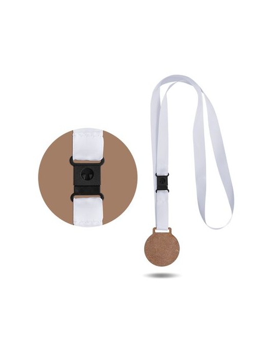 Médailles publicitaires MDF 3 mm maxi 30 cm² avec cordon satin - MAXI objet promotionnel éco-responsable