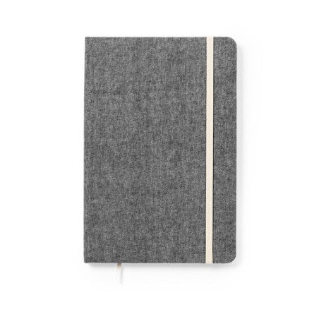 Bloc Notes Éco-responsable Personnalisé pas cher - Chancy Matières : coton recyclé Couleurs : bleu personnalisation rapide en Fr