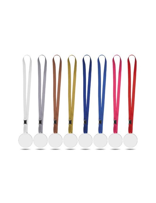 Médaille en PMMA ép 3 mm entre 30 et maxi 80 cm² avec cordon satin - objet publicitaire
