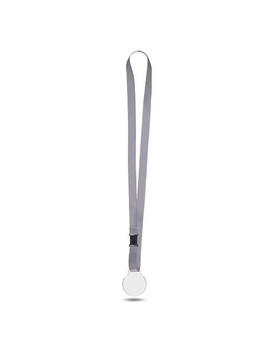 Médaille plastique (PMMA) ép 3 mm et maxi 30 cm² avec cordon satin - objet publicitaire