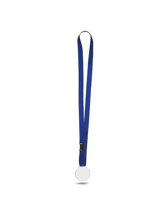 Médaille plastique (PMMA) ép 3 mm et maxi 30 cm² avec cordon satin - objet publicitaire
