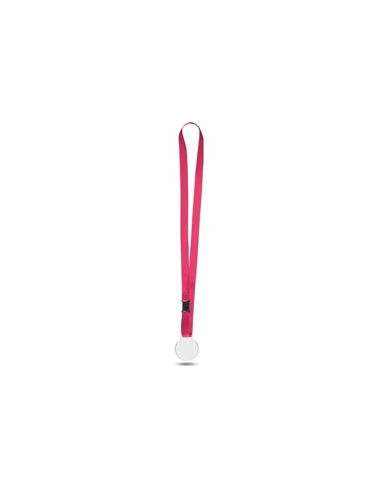 Médaille plastique (PMMA) ép 3 mm et maxi 30 cm² avec cordon satin - objet publicitaire