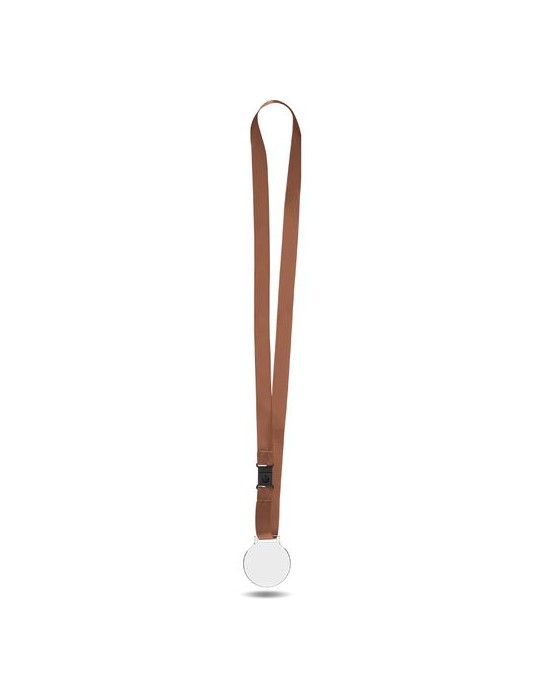 Médaille plastique (PMMA) ép 3 mm et maxi 30 cm² avec cordon satin - objet publicitaire