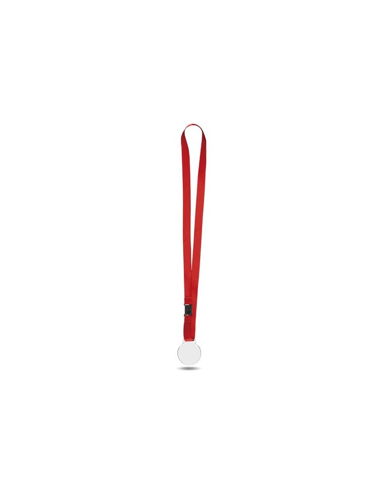 Médaille plastique (PMMA) ép 3 mm et maxi 30 cm² avec cordon satin - objet publicitaire