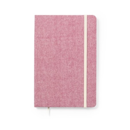 Bloc Notes Éco-responsable Personnalisé pas cher - Chancy Matières : coton recyclé Couleurs : noir marquage laser ultra précis